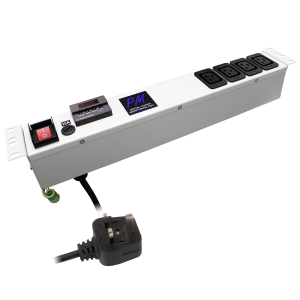 4 Way 1.5U 19" Power Metered 13A IEC 60320 C19 Main Switch Fused PDU - Image 3
